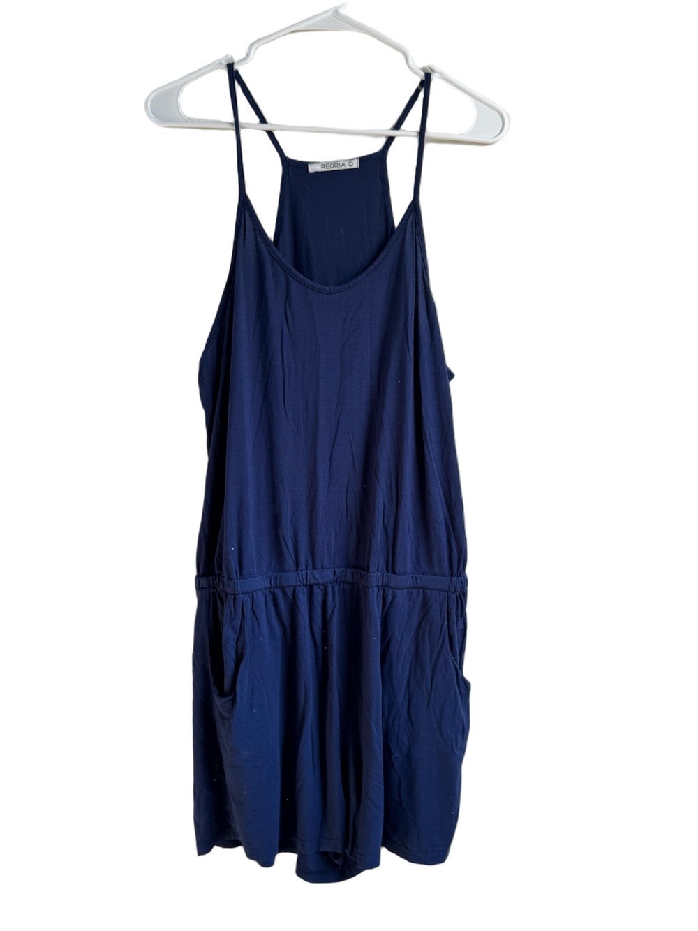ReoRia Navy Blue Spaghetti Strap Romper